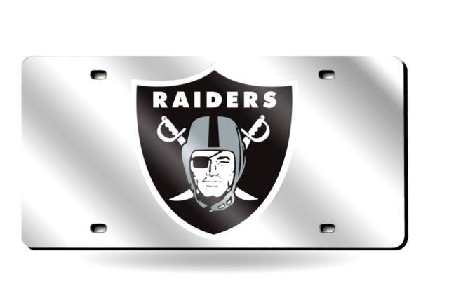 Silver Football Logo - 9474613836 Oakland Raiders Team's Logo Laser Cut Silver Mirrored ...