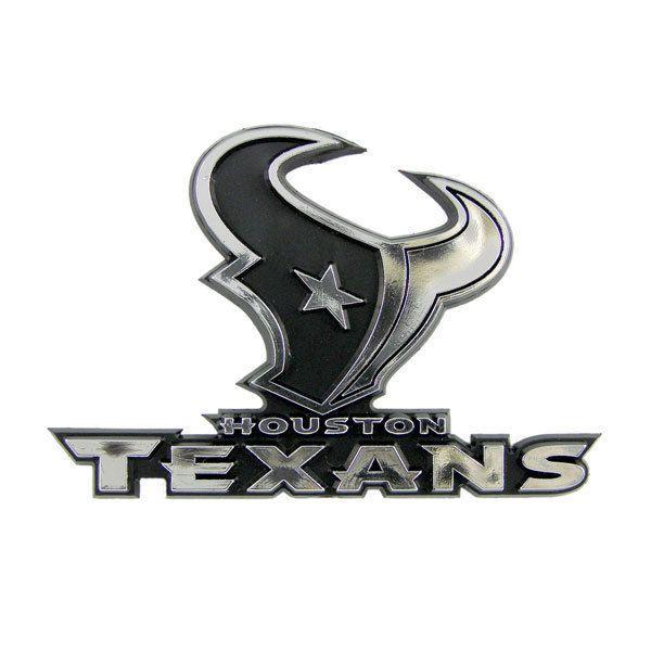 Silver Football Logo - Houston Texans Car Auto 3-d Chrome Silver Team Logo Emblem NFL ...