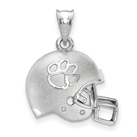Silver Football Logo - Solid 925 Sterling Silver Clemson University 3D Football helmet with ...