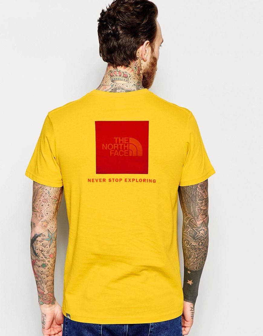 Red and Yellow Box Logo - The North Face T-shirt With Red Box Logo in Yellow for Men - Lyst