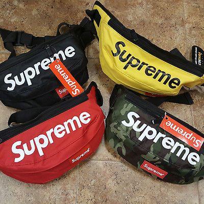 Red and Yellow Box Logo - 100% AUTHENTIC SUPREME BOX LOGO SHOULDER WAIST BAG BLACK RED YELLOW