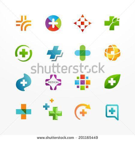 Medical Signs and Logo - Vector set of medical logo icons with cross. Collection of signs