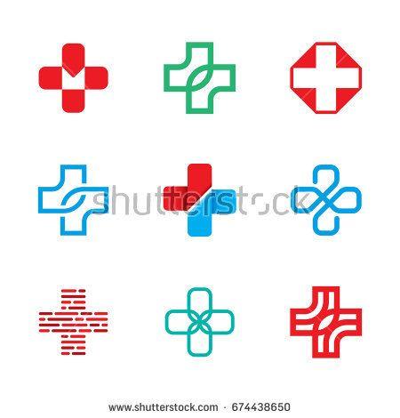 Medical Signs and Logo - Medical Cross logo design template set. Isolated plus icon symbols ...