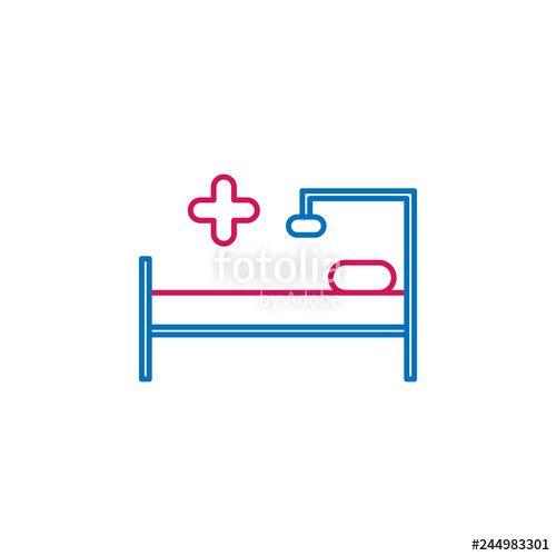 Medical Signs and Logo - Medical, bed colored icon. Element of medicine illustration. Signs ...