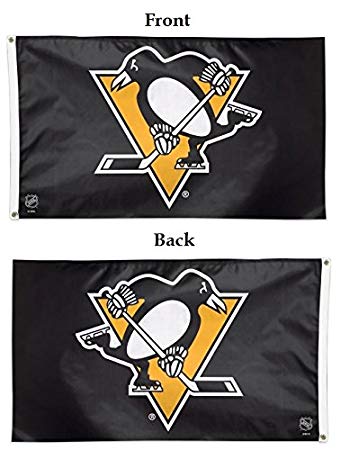 Penguins New Logo - Pittsburgh Penguins Flag 3x5 NHL New Logo Black Large