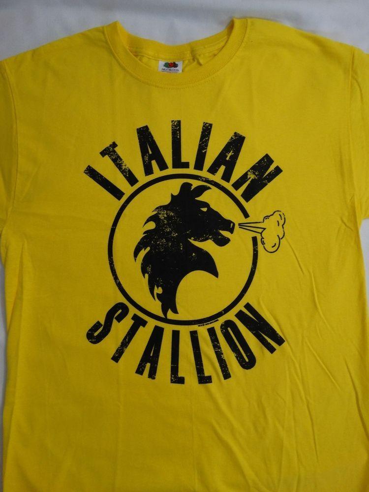 Italian Stallion Logo - Rocky Balboa Italian Stallion Logo Yellow Movie T-Shirt | Rocky balboa