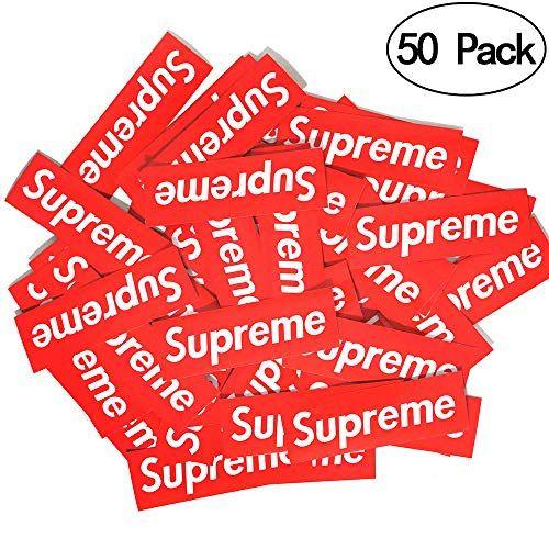 5 X 2 Supreme Logo - Sticker [50 PCS, 3.5 x 1.2 inch Box Logo] Waterproof Vinyl Supreme ...