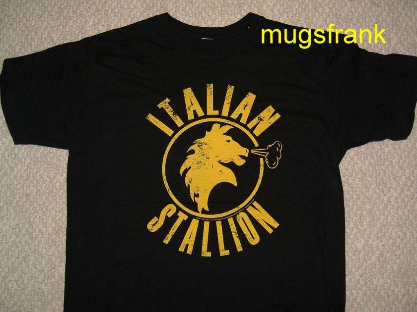Italian Stallion Logo - Rocky Balboa Italian Stallion Logo Movie Black Shirt on PopScreen