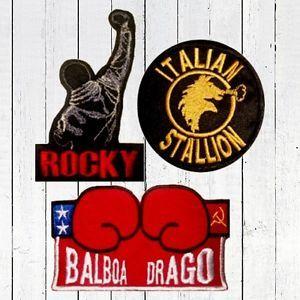 Italian Stallion Logo - Set Rocky Balboa Embroidered Patches vs Drago Italian Stallion Logo ...