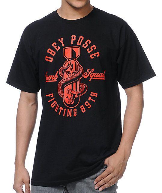 Obey Bomb Logo - Obey Bomb Squad Black T-Shirt | Zumiez