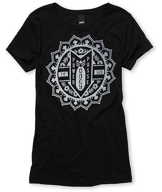 Obey Bomb Logo - Obey Bomb Crest Black T-Shirt | Zumiez