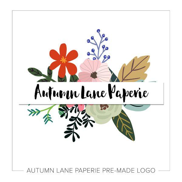 Modern Floral Logo - Modern Calligraphic Floral Logo Lane Paperie