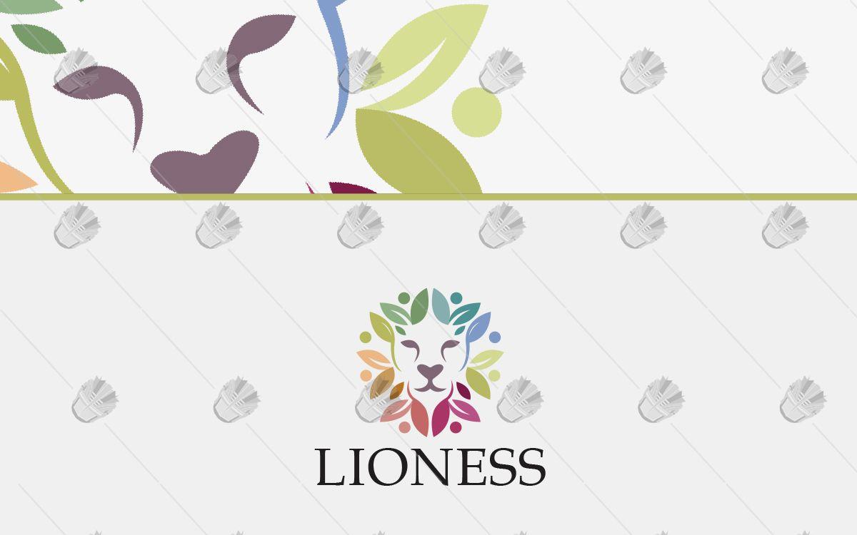 Modern Floral Logo - Creative & Modern Floral Lioness Logo