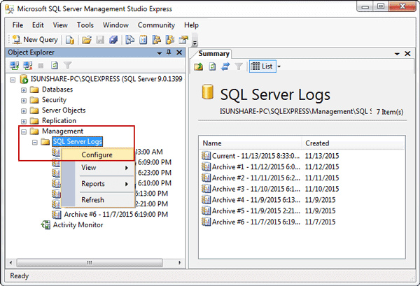 Server Error Logo - How to Manage Number of SQL Server Error Logs File