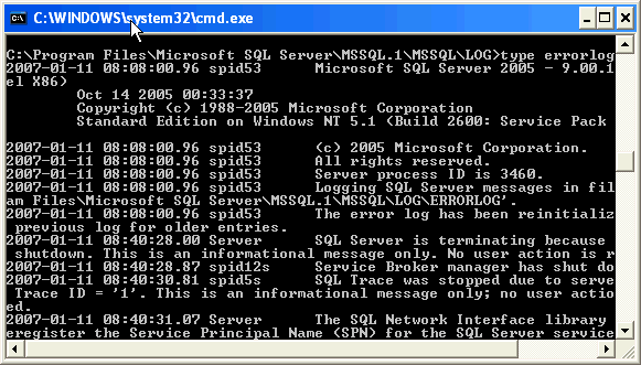 Server Error Logo - SQL Server 2005 Error Log Management