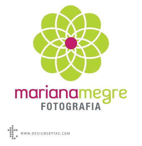 Modern Floral Logo - Mariana Megre Fotografia. Colorful and Modern Photography Logo