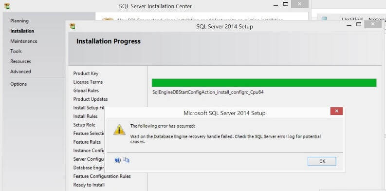 Server Error Logo - Fix SQL Server Installation issue Wait on the Database Engine ...