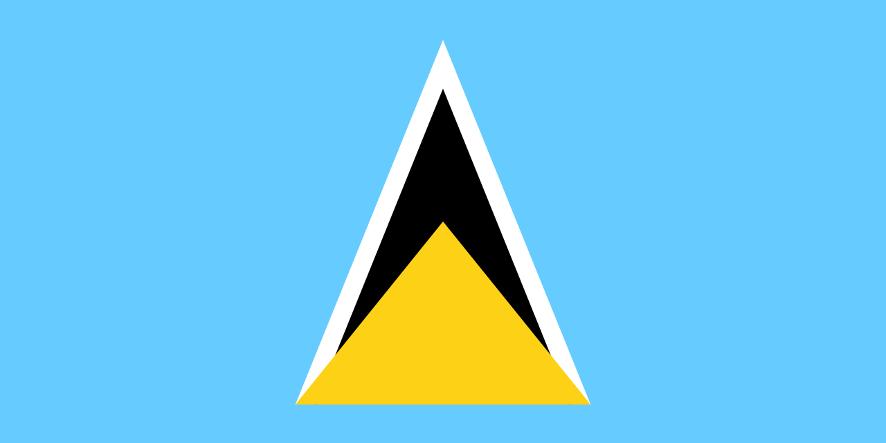 Green Shield with Yellow Triangle Logo - Flag of Saint Lucia