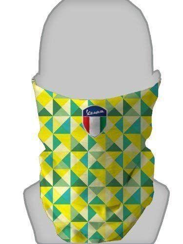 Green Shield with Yellow Triangle Logo - SNOOD NECK WARMER FACE MASK VESPA SHIELD TRIANGLE YELLOW AND GREEN ...