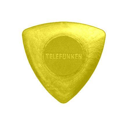 Green Shield with Yellow Triangle Logo - 1.6mm TRIANGLE Guitar Picks (6 pack) - POLY | Telefunken Elektroakustik