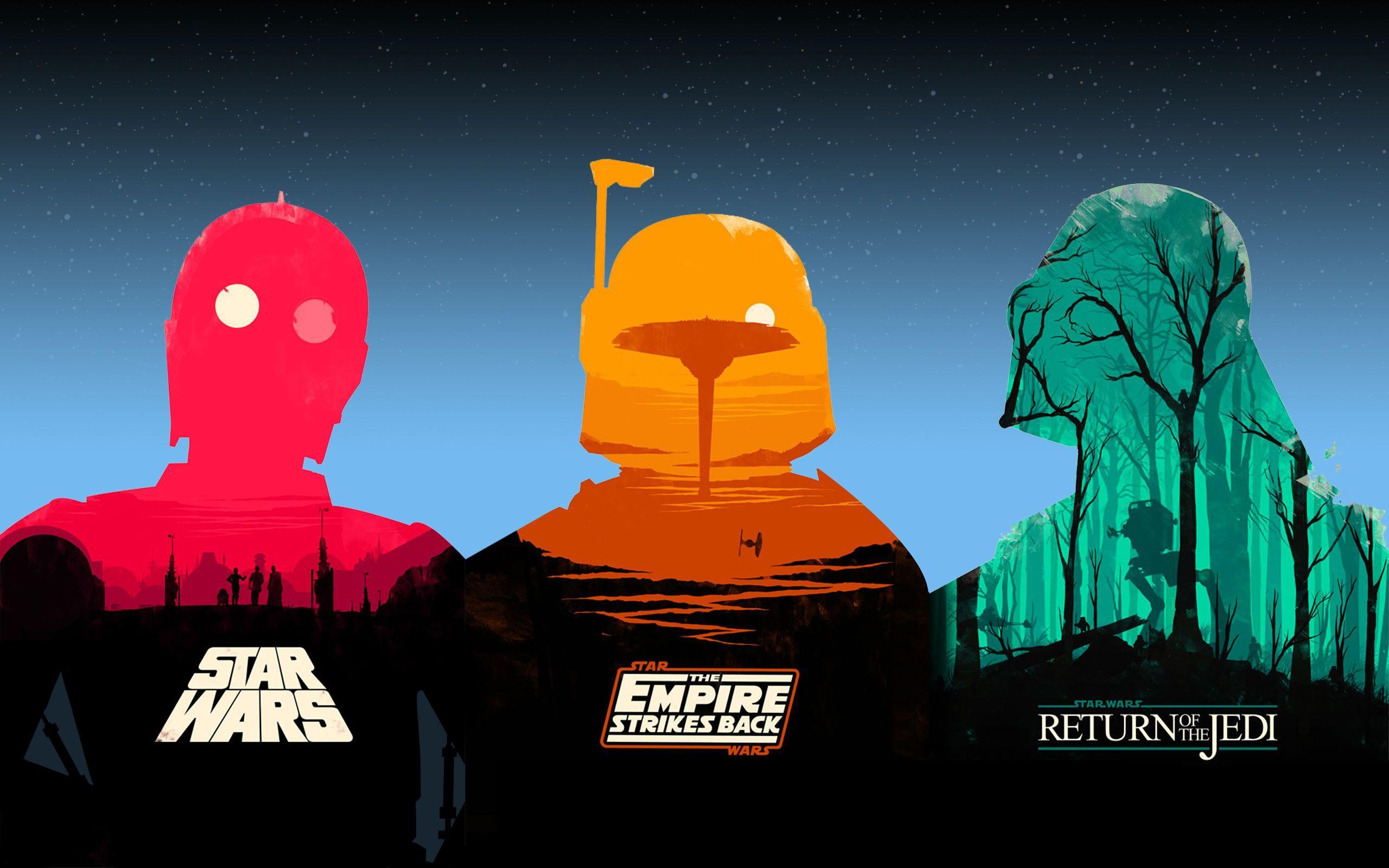 Epic Star Wars Logo - I've compiled Olly Moss' Star Wars posters into one epic wallpaper