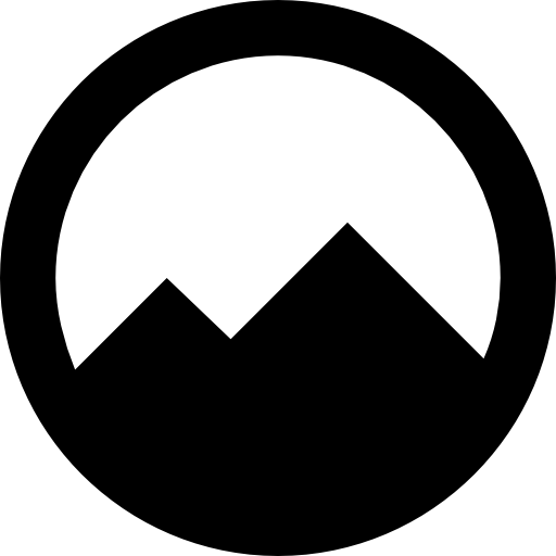 Circle Inside with Mountain Logo - Mountains inside a circle - Free nature icons