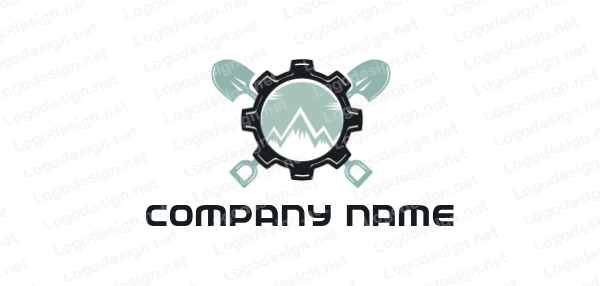 Circle Inside with Mountain Logo - Free Gear Logos | LogoDesign.net