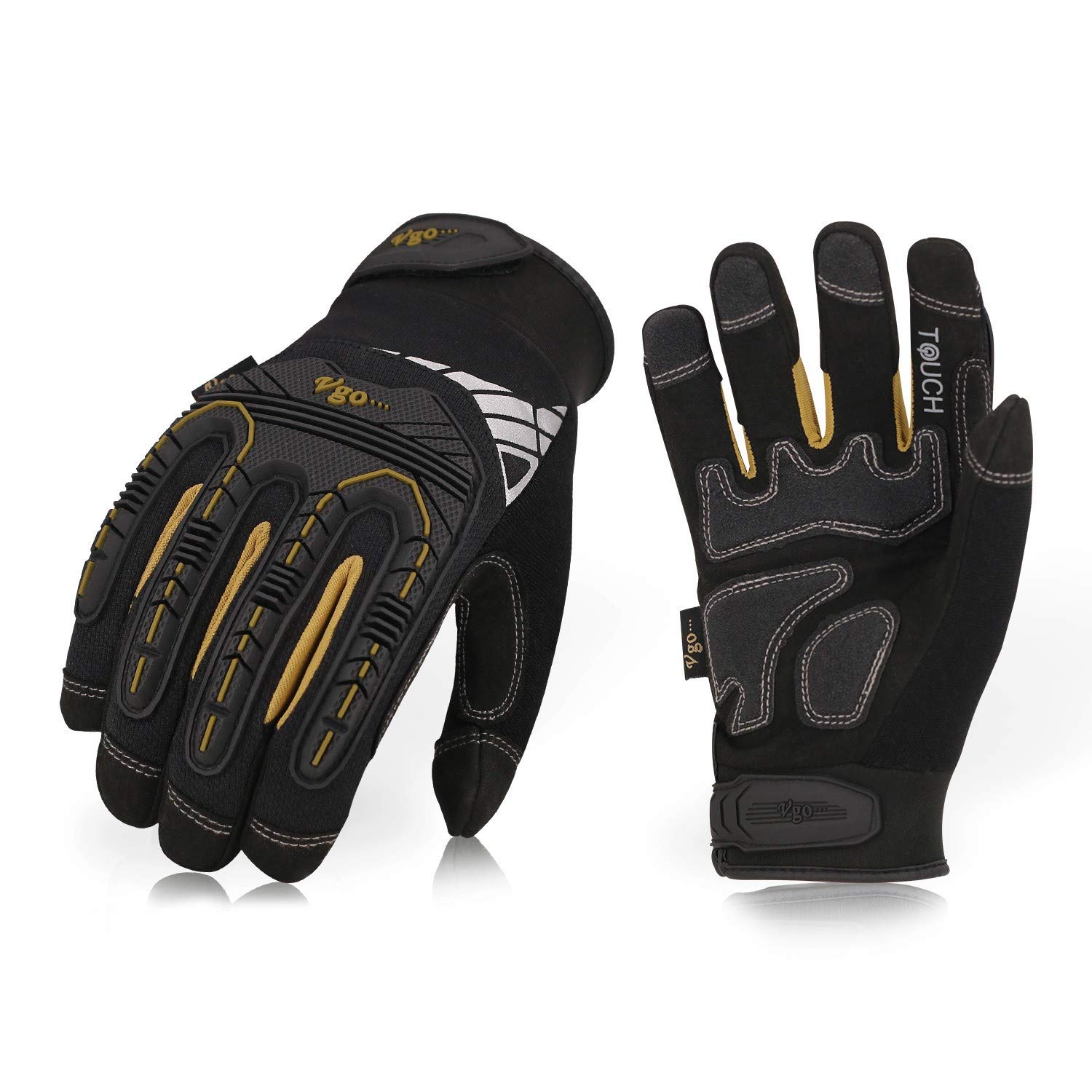 Mechanic Glove Logo - Vgo 3Pairs High Dexterity Heavy Duty Mechanic Glove, Rigger Glove