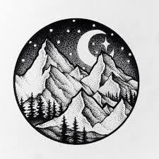 Circle Inside with Mountain Logo - Image result for tumblr drawing mountain inside circle. Drawings