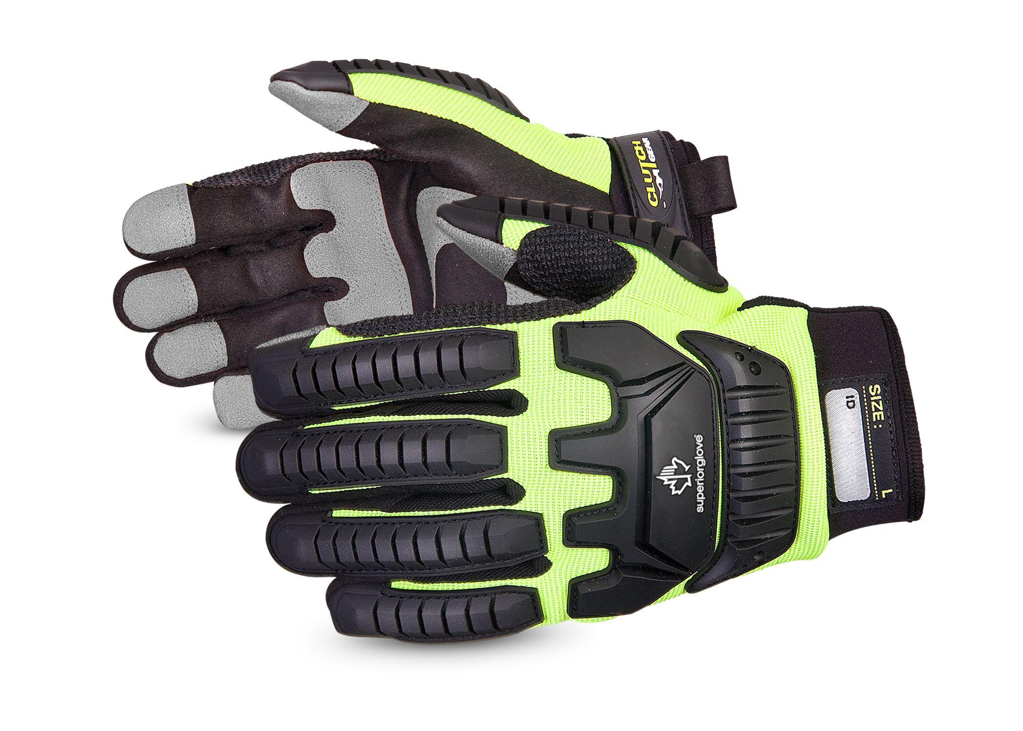 Mechanic Glove Logo - Clutch Gear® Anti Impact Mechanics Gloves With PVC Palm Patches