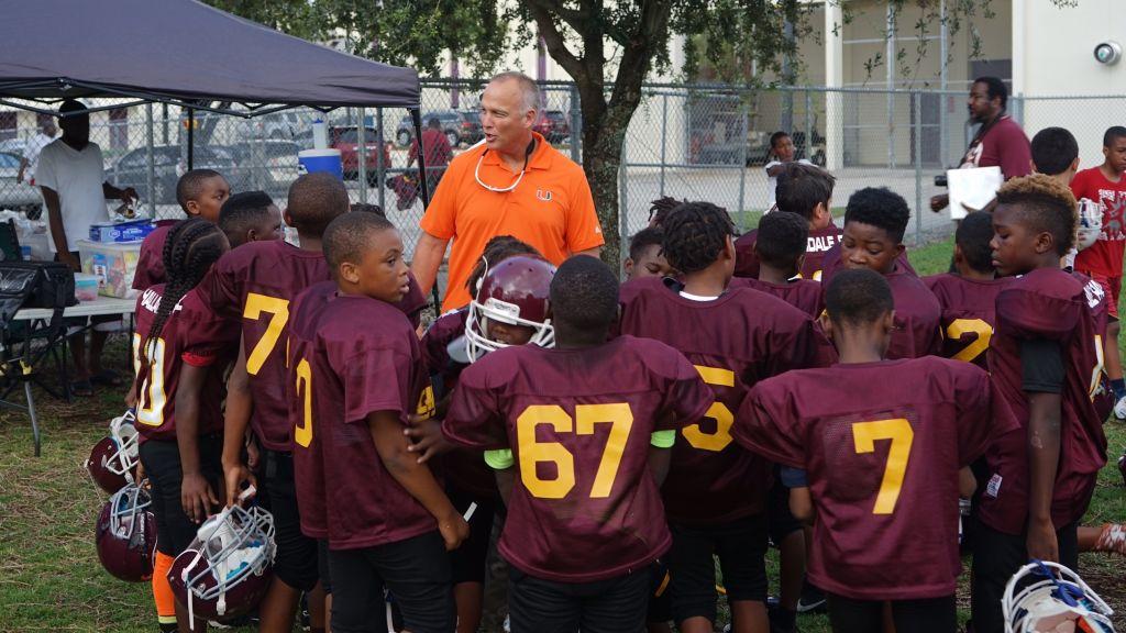 Hallandale Chargers Youth Football Logo - Mark Richt Taking UM Football Into The Communities