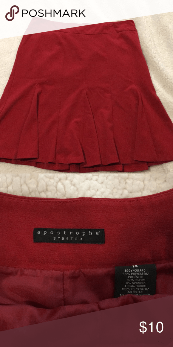Red Apostrophy Logo - Red Apostrophe flare skirt