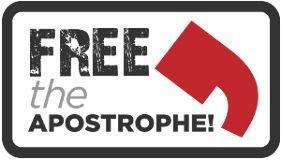 Red Apostrophe Logo - Stop Apostrophe Abuse and Free the Apostrophe!