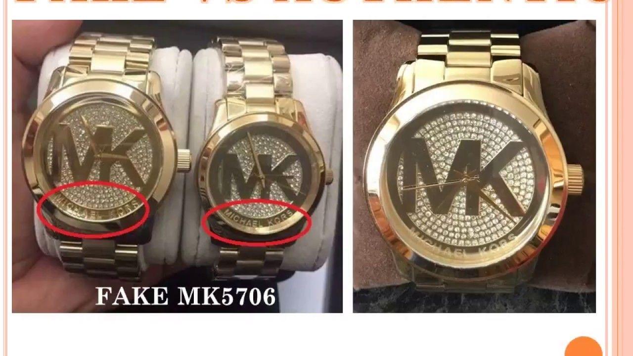 Michael Kors MK Logo - FAKE VS AUTHENTIC MICHAEL KORS WATCH MK5706 Ebay Amazon MK logo gold ...