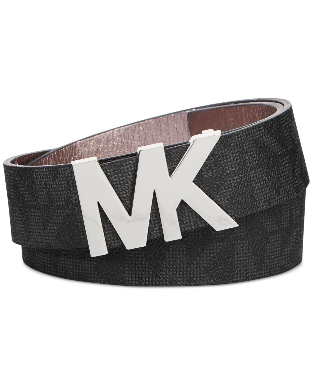 Michael Kors MK Logo - Lyst Kors Michael Signature Belt With Mk Logo Plaque in Brown