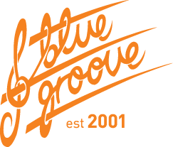 Orange and Blue Restaurant Logo - Café Restaurant Bar- Croyde | Blue Groove