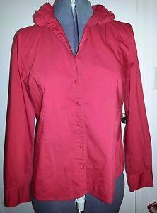 Red Apostrophe Logo - Red Apostrophe Stretch Size M Long Sleeved Button Down Blouse