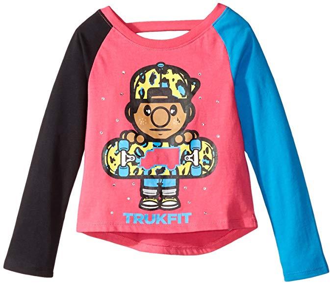 Girl Trukfit Logo - Trukfit Little Girls' Skateboard Tommy Tri Color Long