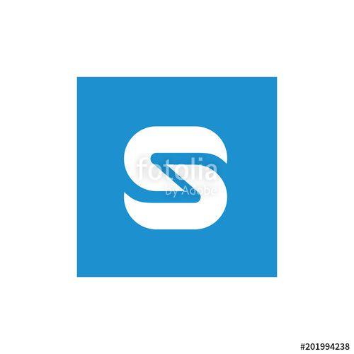 White and Blue Square Brand Logo - Symbol Alphabet White S Letter Combined With Blue Square, Vector