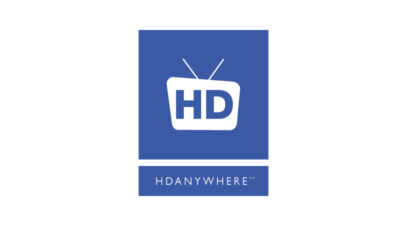 White and Blue Square Brand Logo - HDanywhere Trade official logos and badges for your website