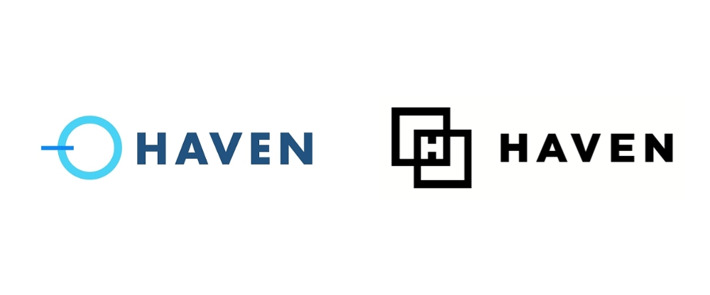 White and Blue Square Brand Logo - New Logo for Haven Inc. - Logo Design - Monogram, Wordmark, Logotype ...