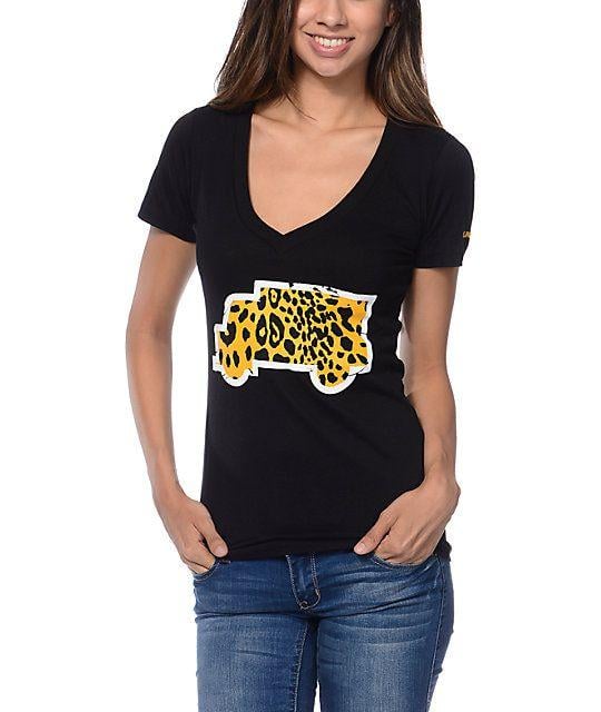 Girl Trukfit Logo - Trukfit Cheetah Filled Truck Black V Neck T Shirt