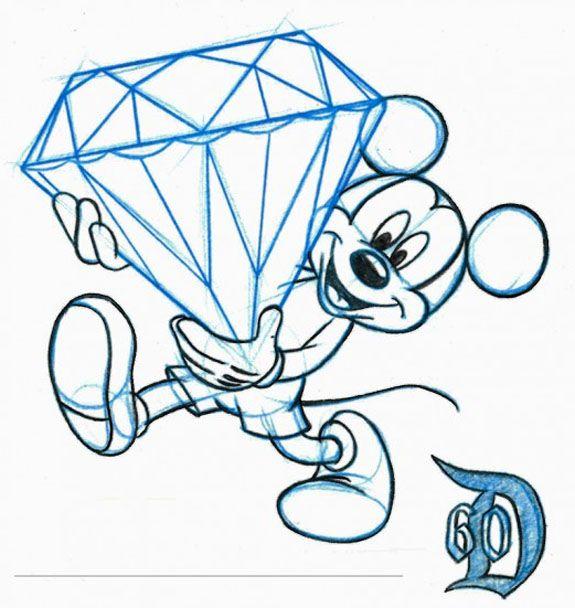 Mickey Mouse Diamond Logo - Susan Eisen's Blog: Artist's Sketch of Mickey Mouse Carrying ...