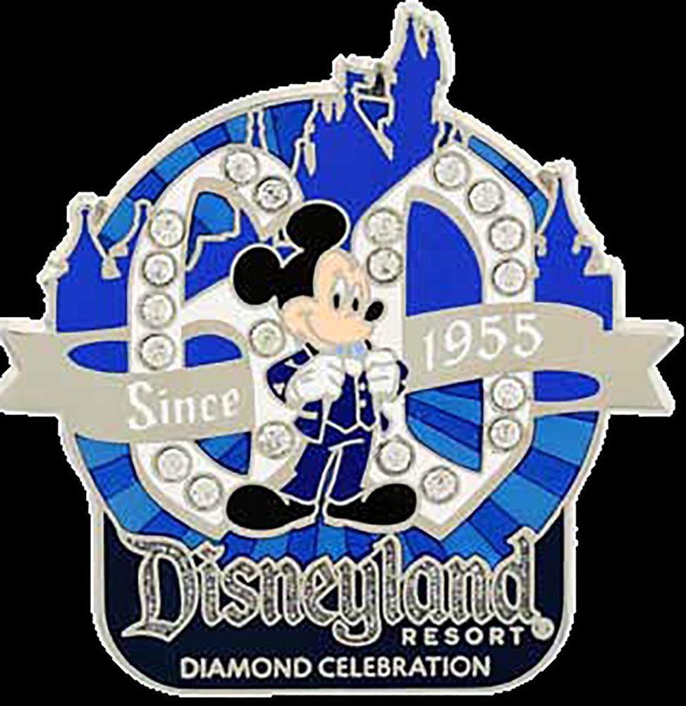 Mickey Mouse Diamond Logo - DISNEYLAND DIAMOND 60TH ANNIVERSARY PIN MICKEY MOUSE 60 '60' LOGO ...