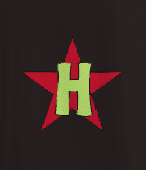 Red Star Green H Logo - black Kids Cape with red star and lime H - Custom Adult and Kids ...