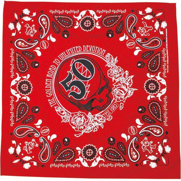 Red Bandana Logo - lavieen: Grateful dead (50th LOGO BANDANA) bandana Cap arrangements ...