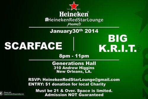 Red Star Green H Logo - Heineken Red Star Lounge featuring Scarface & Big K.R.I.T. (1.30.14 ...