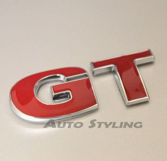 Red Car Emblem Logo - GT Red Car Badge Emblem Logo VW Golf Scirocco Rear Boot Tailgate