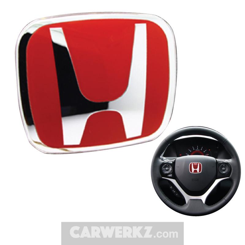 Red Car Emblem Logo - Honda Steering Wheel Emblem Logo Red – CarWerkz