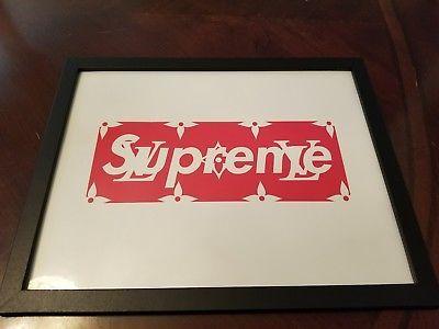 Hpebeast Supreme Box Logo - FRAMED SUPREME RED Louis vuitton Box Logo Poster 11in x 8.5in